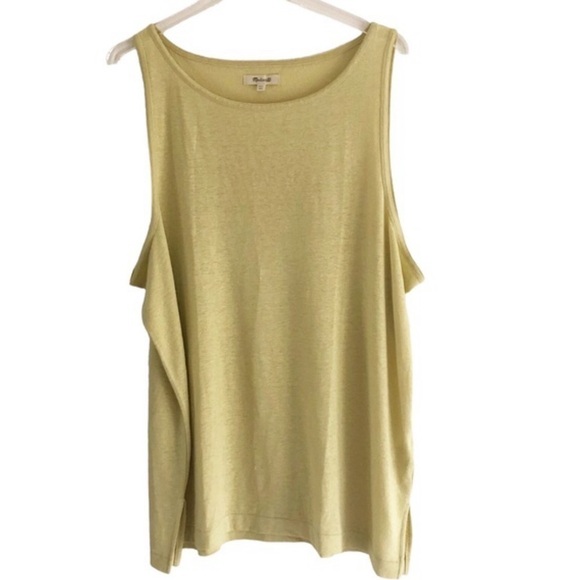 Madewell Linen Blend Muscle Tank Yellow XXL - Picture 10 of 10